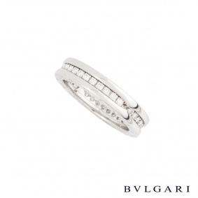 Bvlgari 18k White Gold Diamond Set B.zero1 Ring AN850656